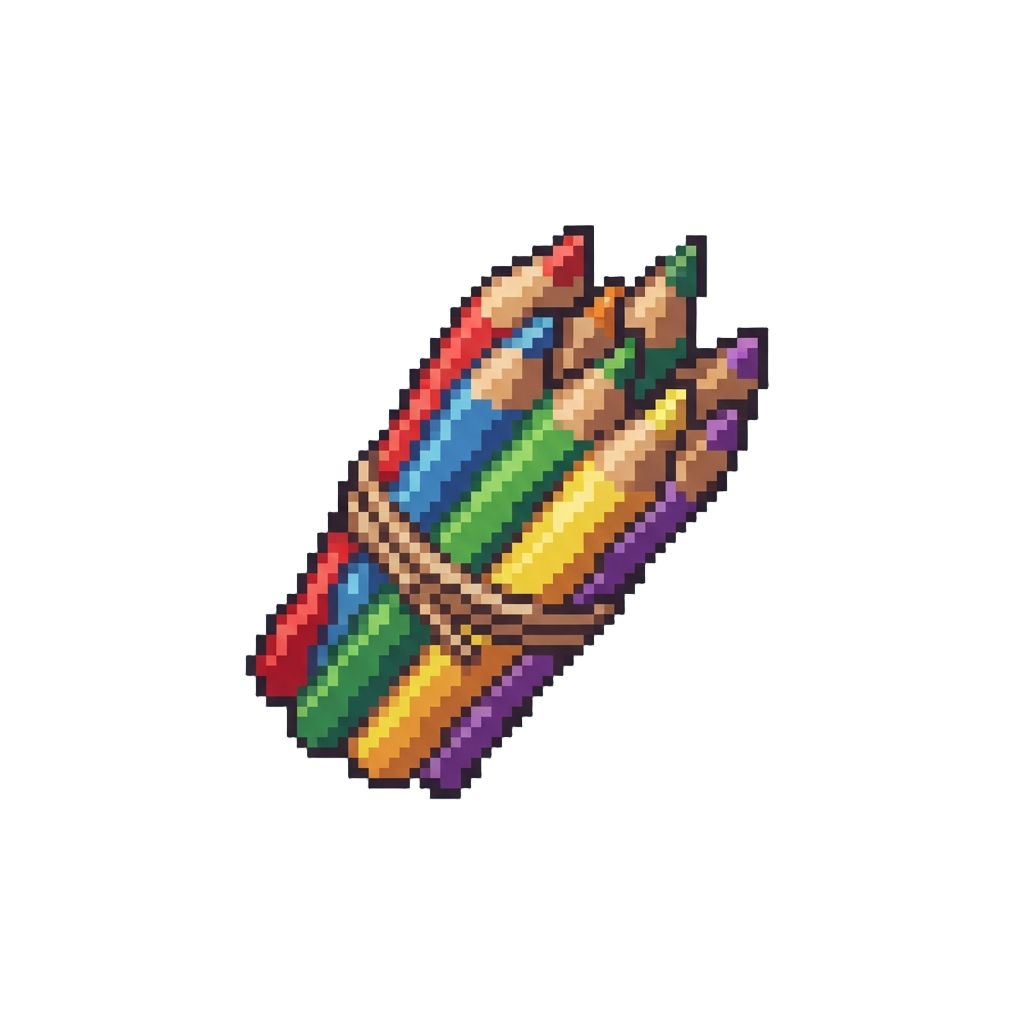 A Brightly Colored Pencil Bouquet
