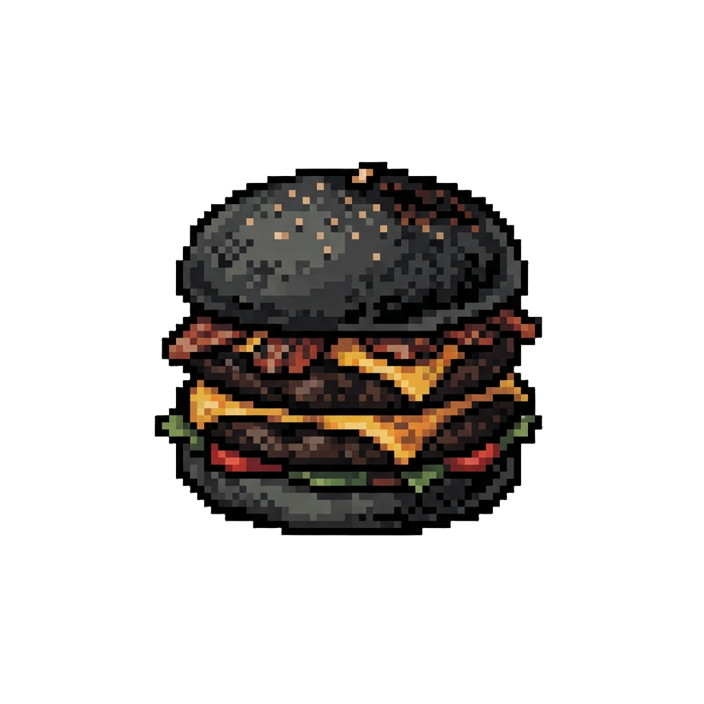 Charred Black Gourmet Double Burger