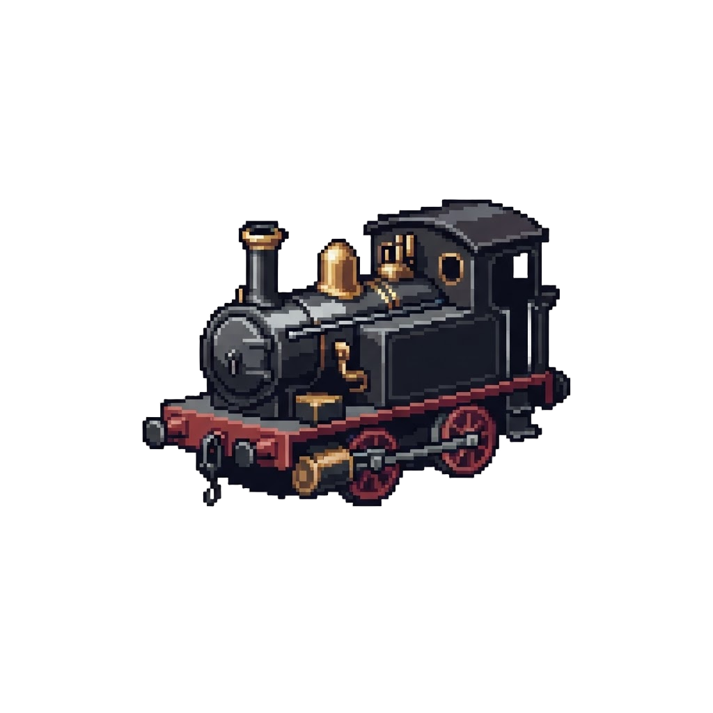 A Historic Black 0-4-0 Tank Locomotive