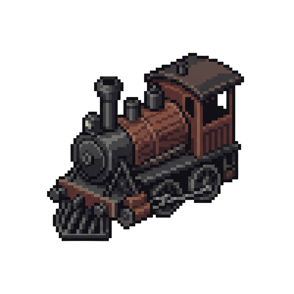 A Rustic Dark-wood Boiler Logging Locomotive