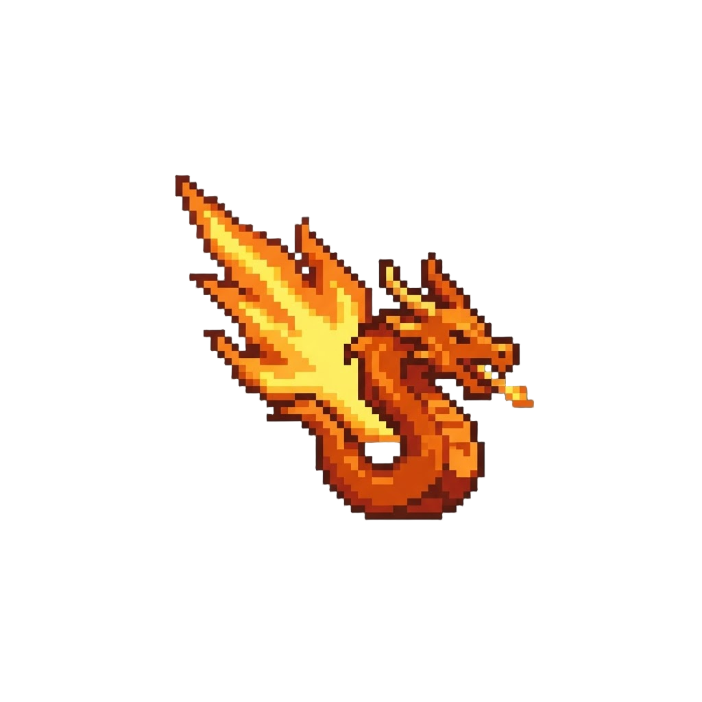 A Blazing Dragon-shaped Flame Streak