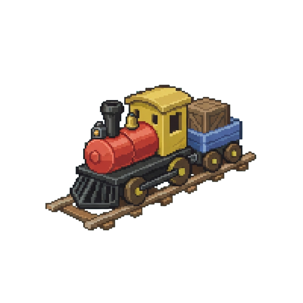 A Small Painted Wooden Train