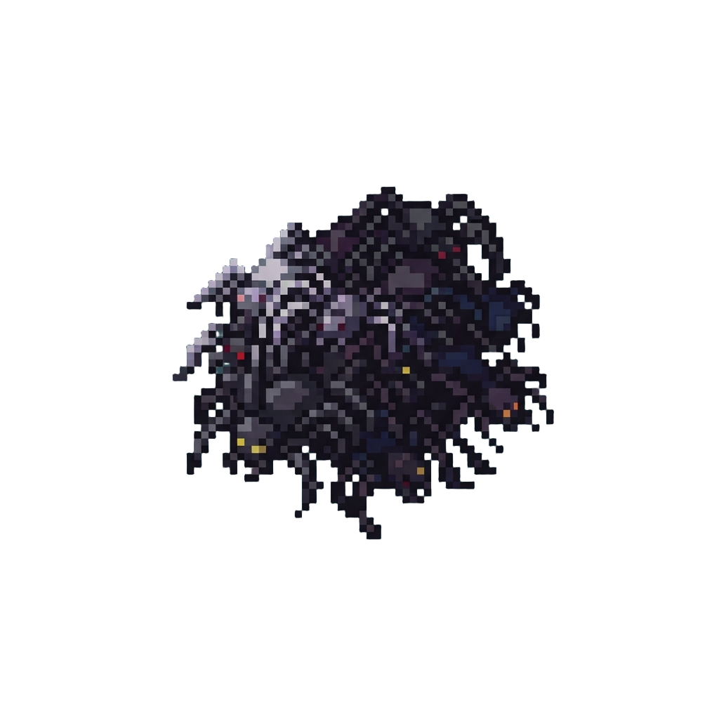 A Colossal Swarm of Crawling Shadowy Spiders