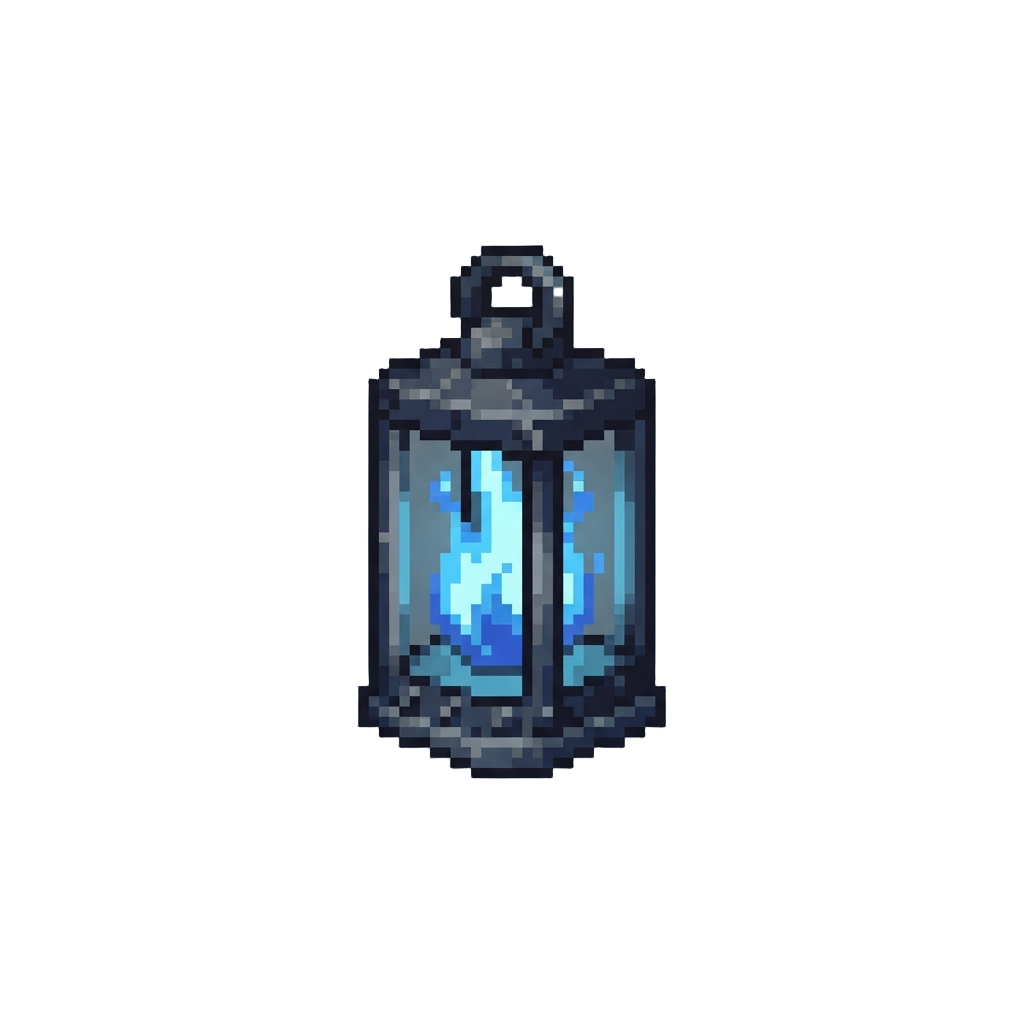 A Flickering Cold Blue Ghost Light
