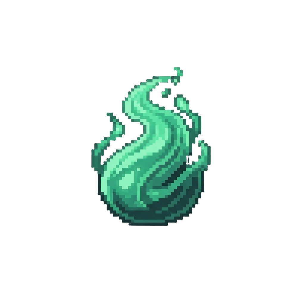 A Glowing Ethereal Green Spirit Form