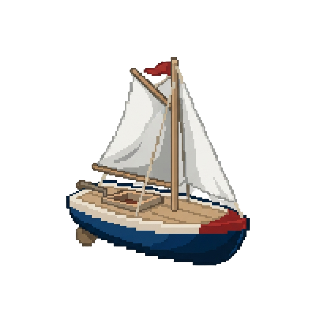 A Miniature Toy Sailboat