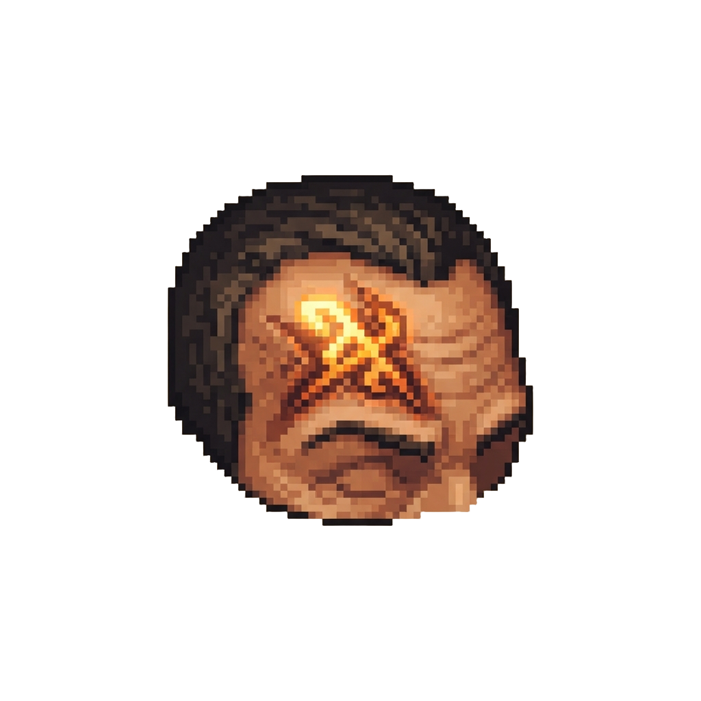 A Glowing Arcane Glyph Branded on the Forehead