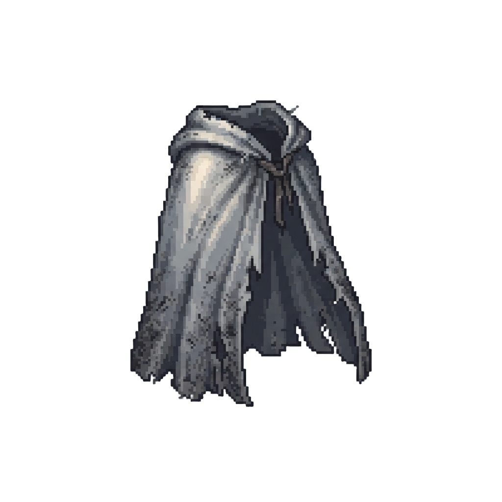 A Battle-torn Silver Cloak Dusted with Ash