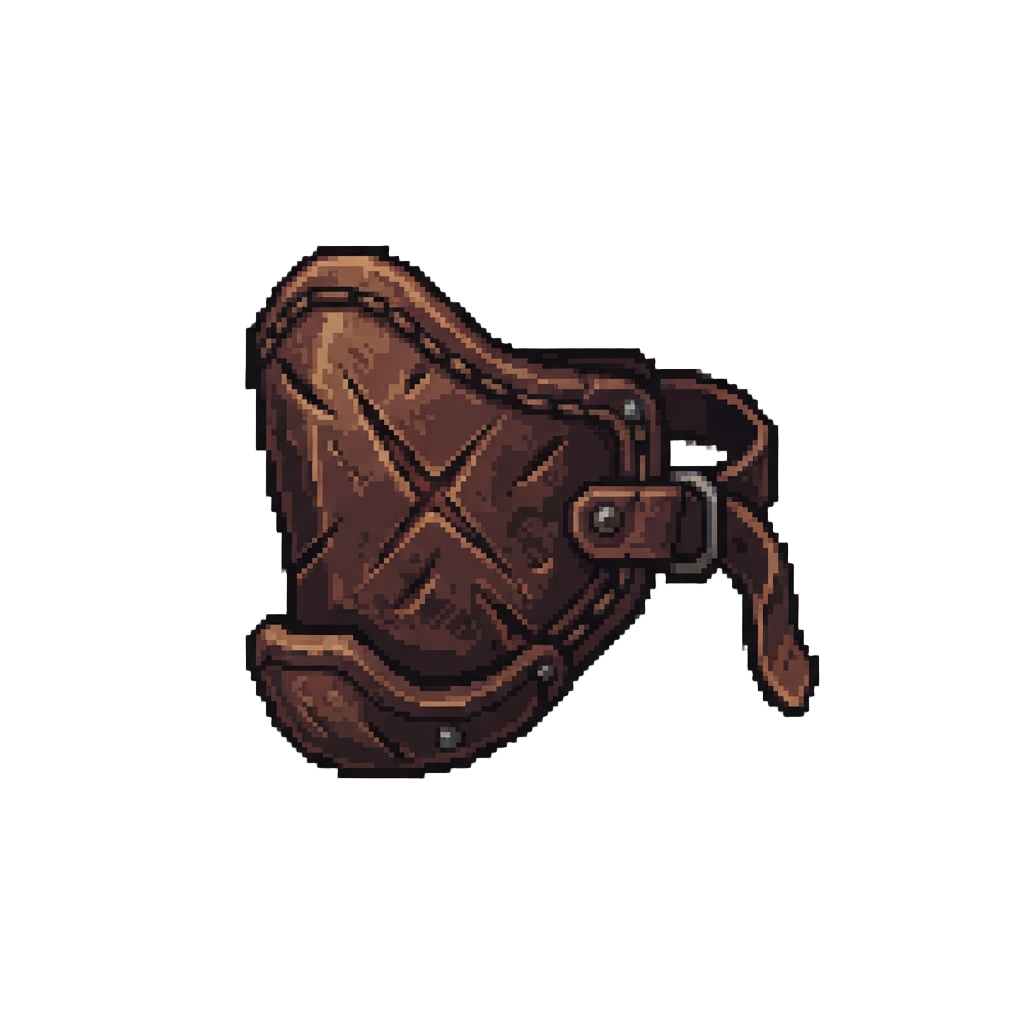 A Rugged Leather Jaw Guard Scarred by Battle