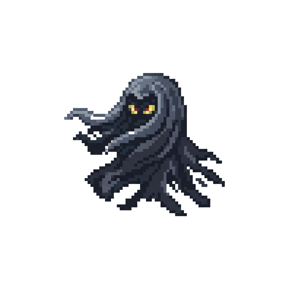 A Dark Wind-blown Curtain Monster