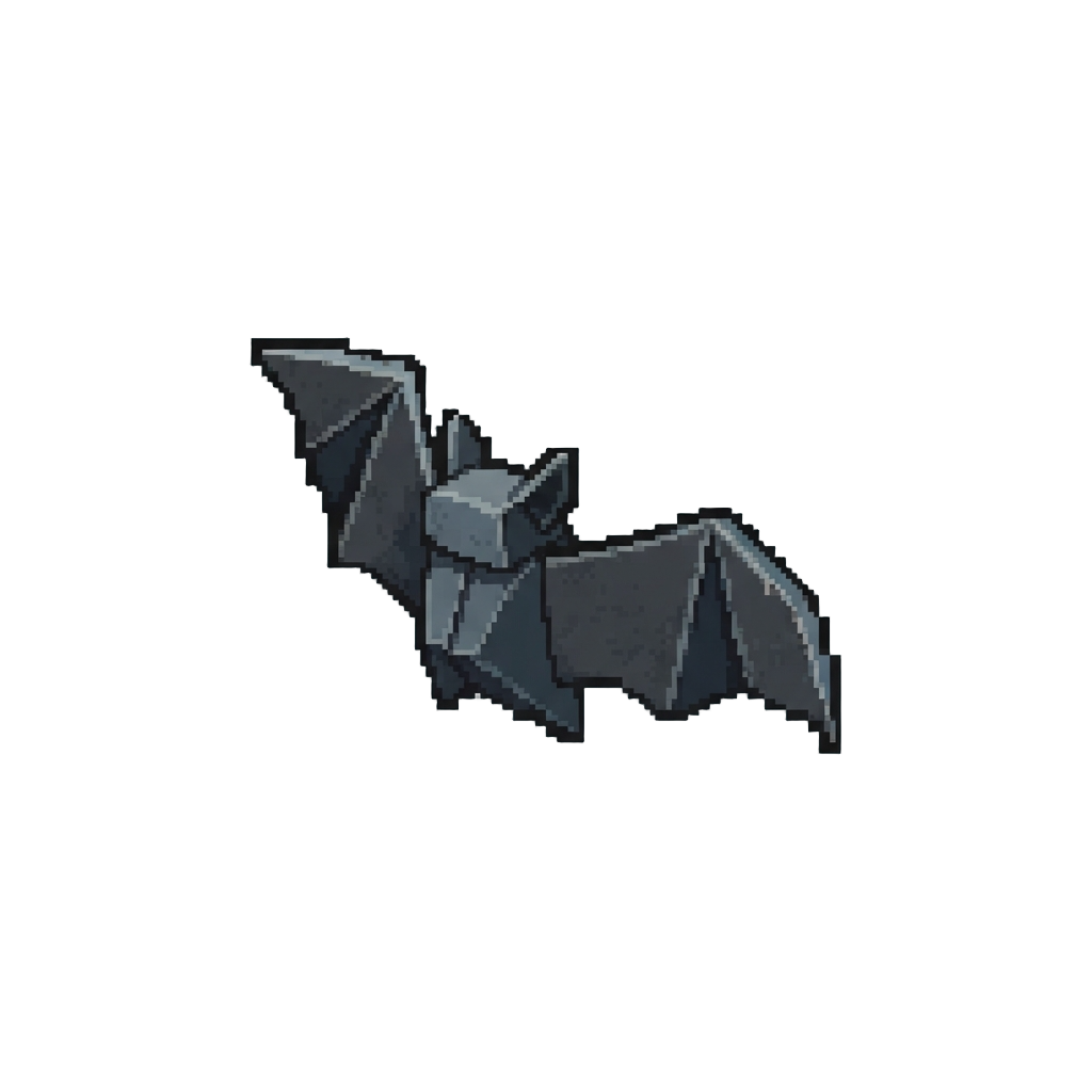 A Swooping Dark Paper Bat
