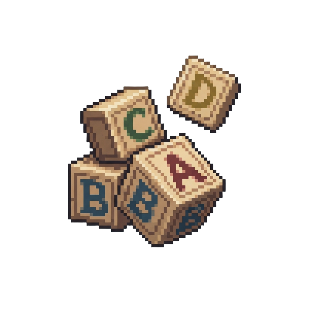 A Stack of Alphabet Blocks Tumbling Over