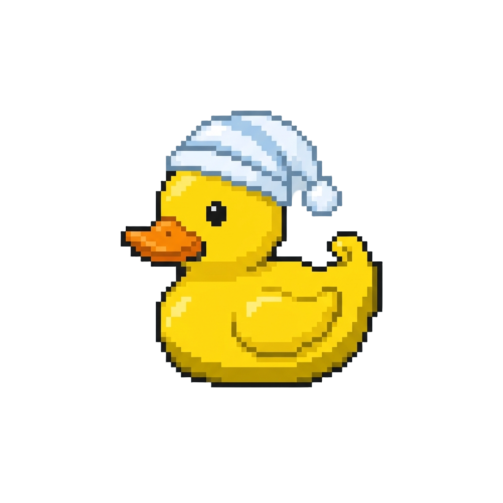 A Wobbly Rubber Duck Wearing a Nightcap