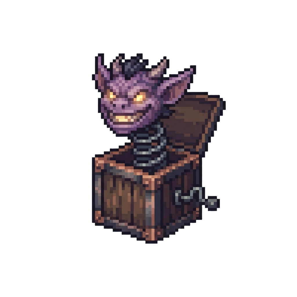 A Glowing Monster-faced Jack-in-the-box