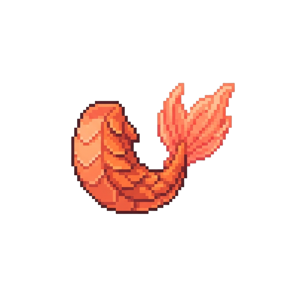 A Sunset Orange and Coral Tail