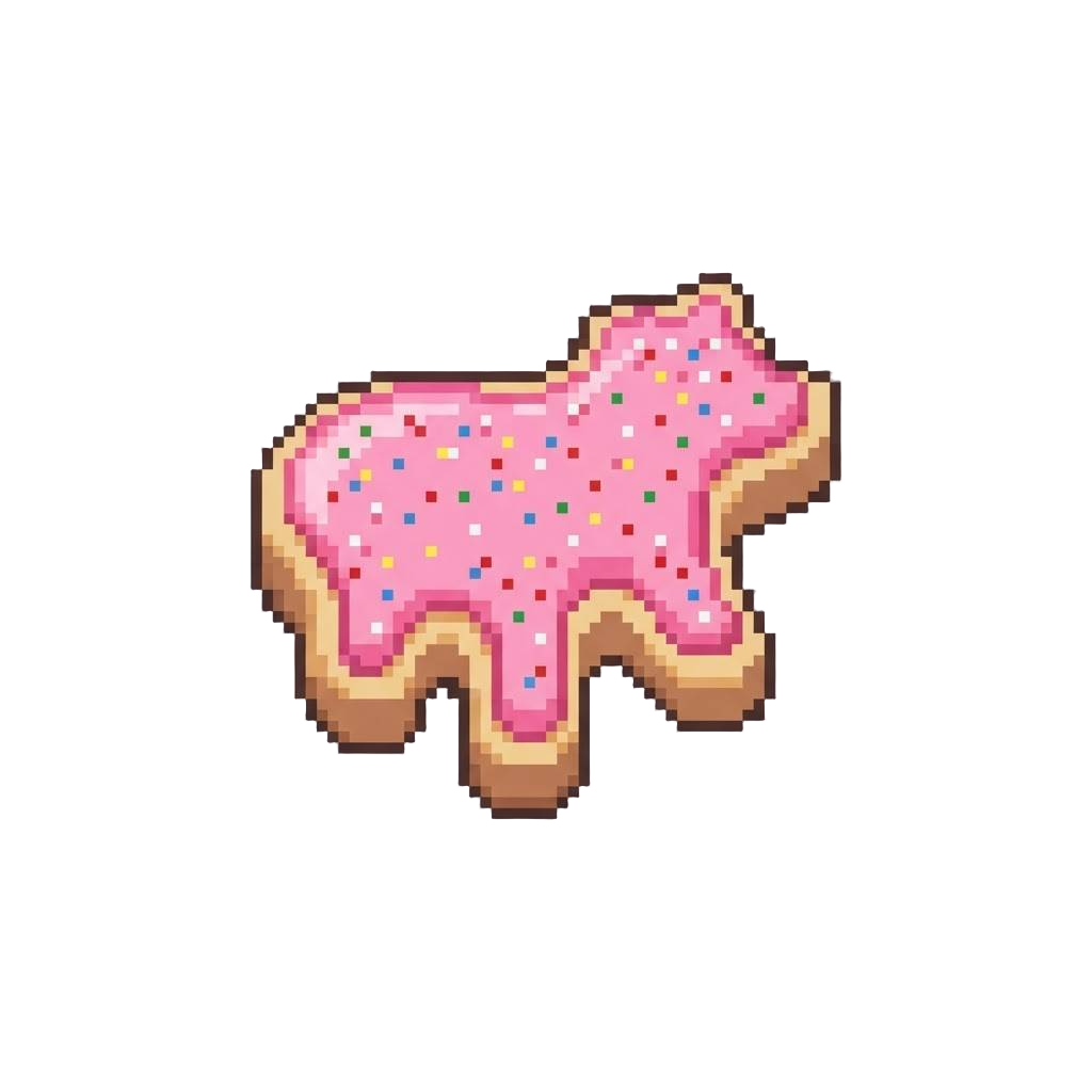 A Frosted Pink Circus Animal Biscuit
