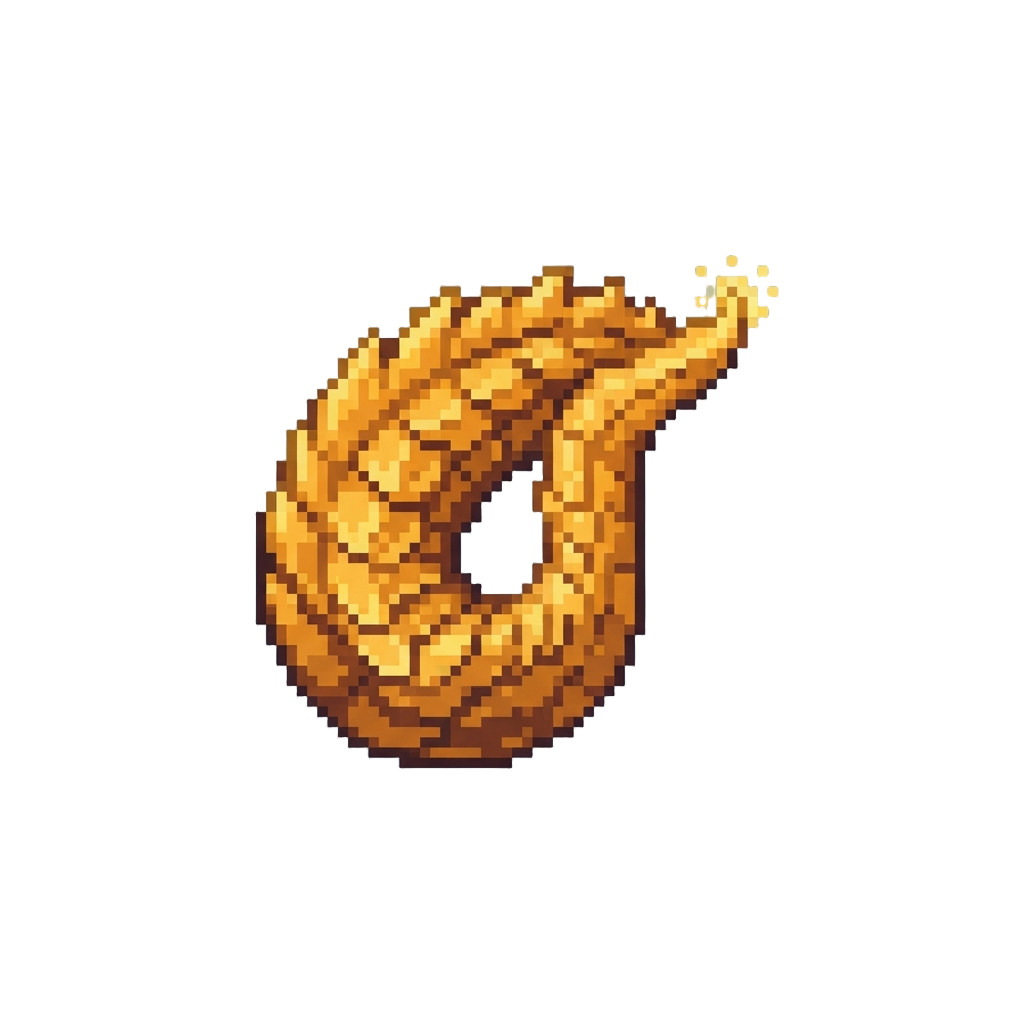 A Radiant Golden Dragon-scaled Tail