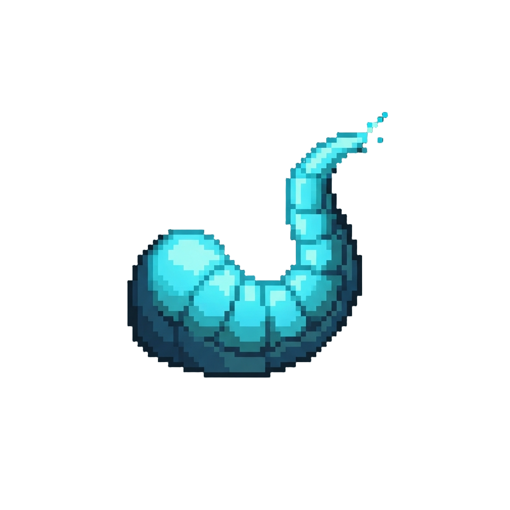 A Glowing Bioluminescent Cyan Tail
