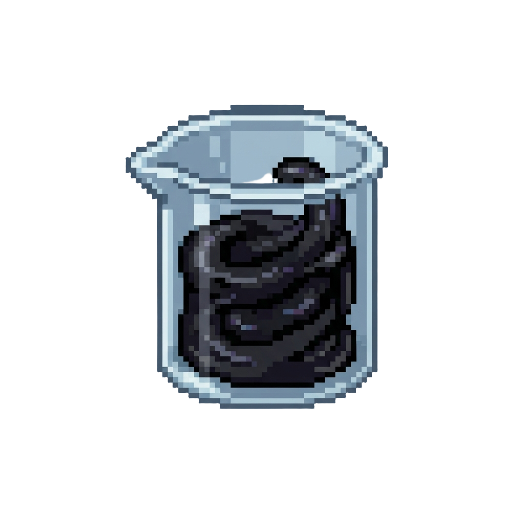 A Glass Beaker Filled with Writhing Black Goo