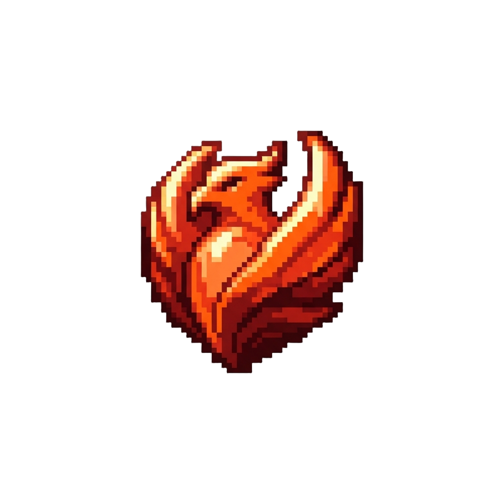 A Burning Red Phoenix Force Gem