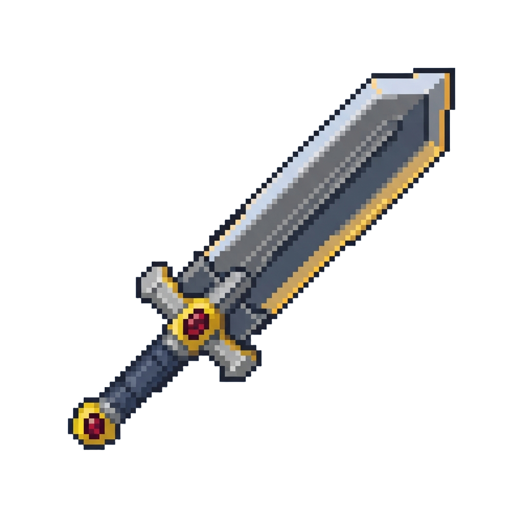 A Retro Pixel Power Sword