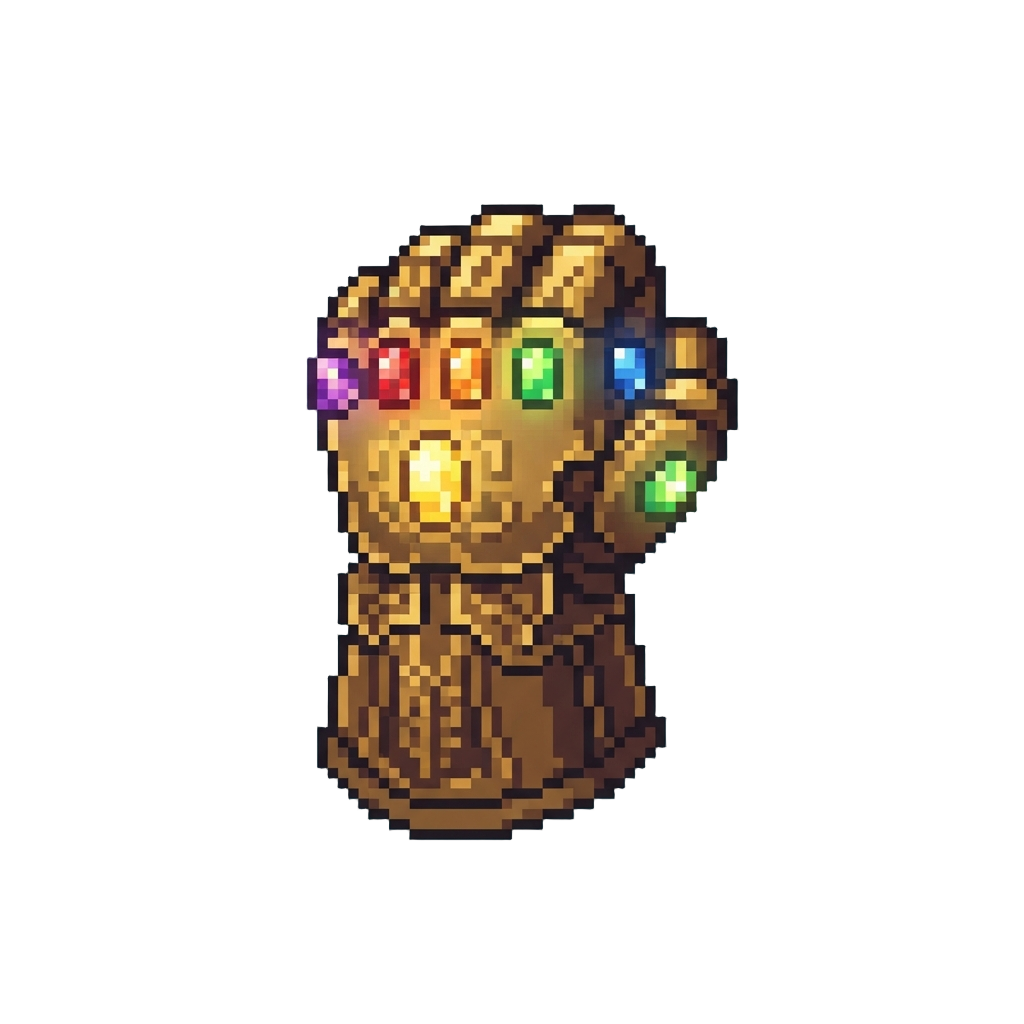 The Powerful Infinity Gauntlet Glowing Bright