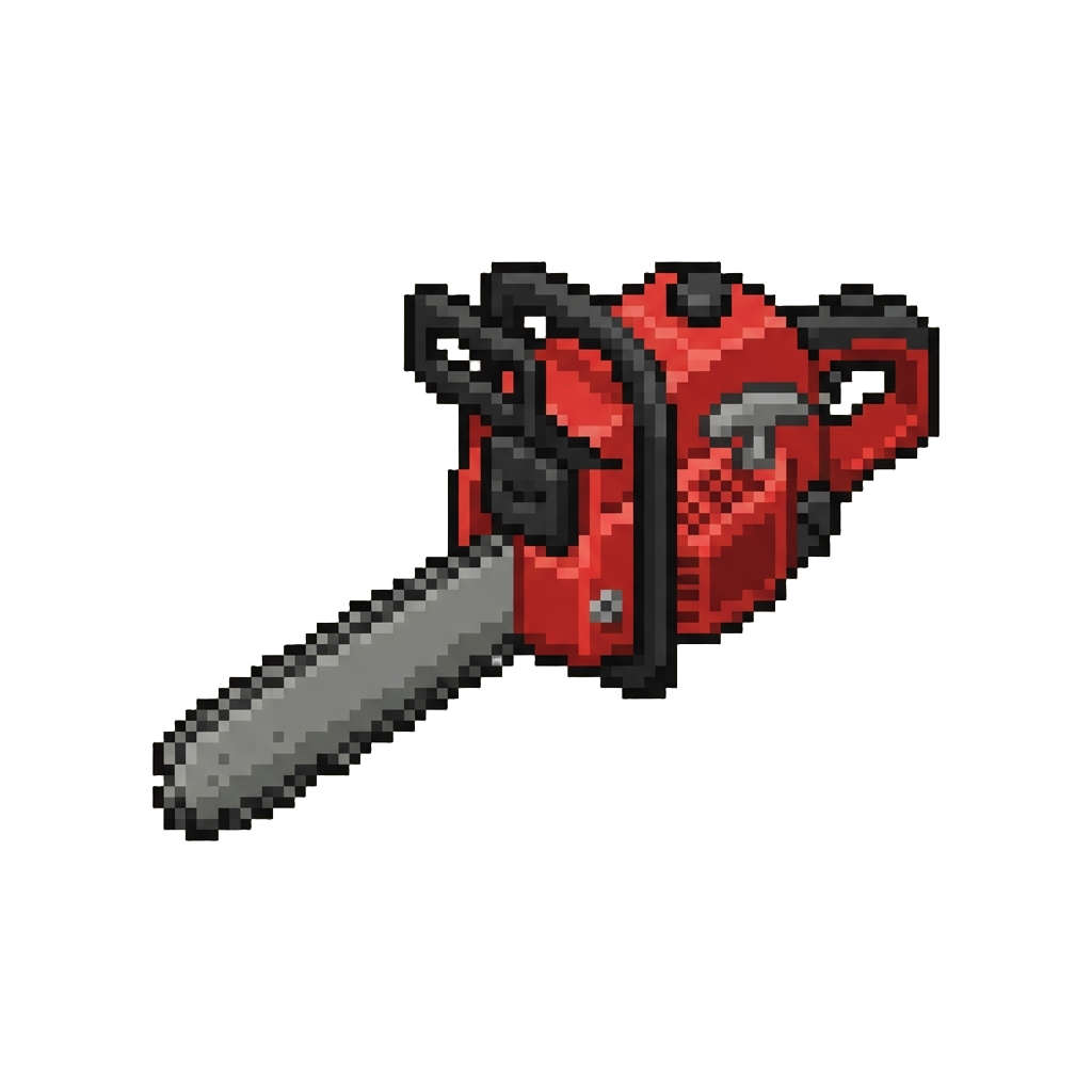A Classic Red Power Chainsaw