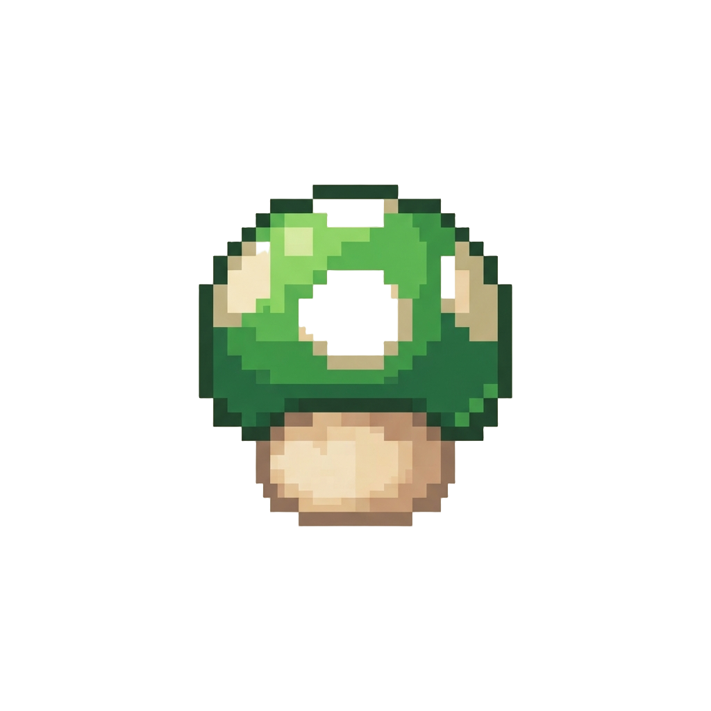 A 1-up Green Mushroom