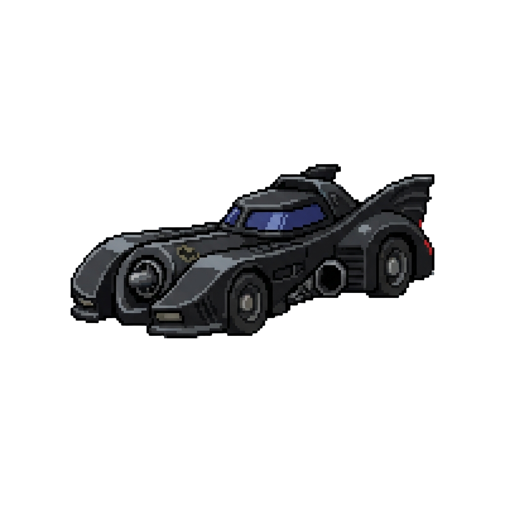 A Classic Pixelated 1989 Batmobile