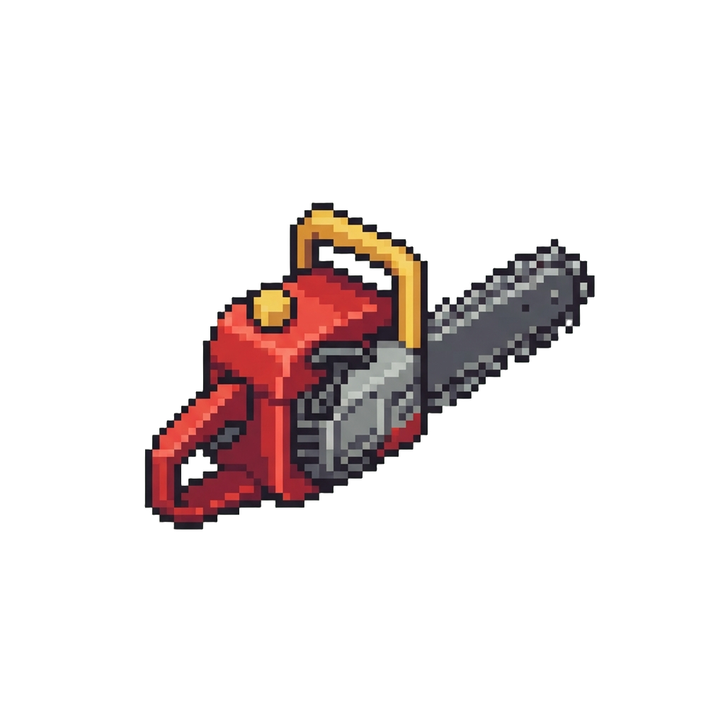 A Retro Pixelated Chainsaw