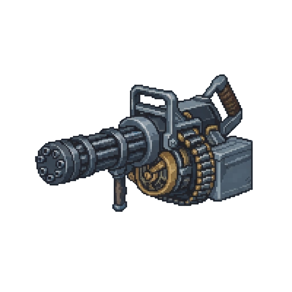 A Vintage Pixel Bfg Gatling Gun