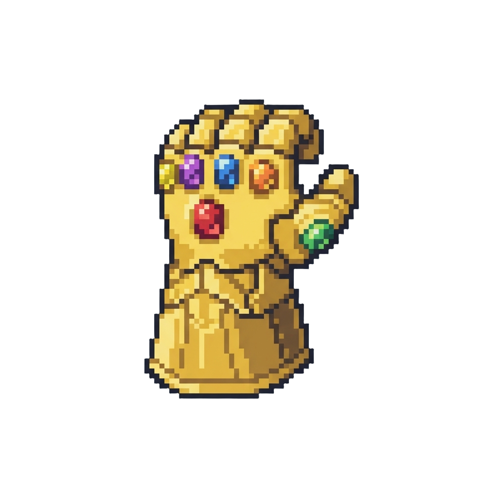 A Golden Cosmic Gauntlet Set with Six Infinity Stones