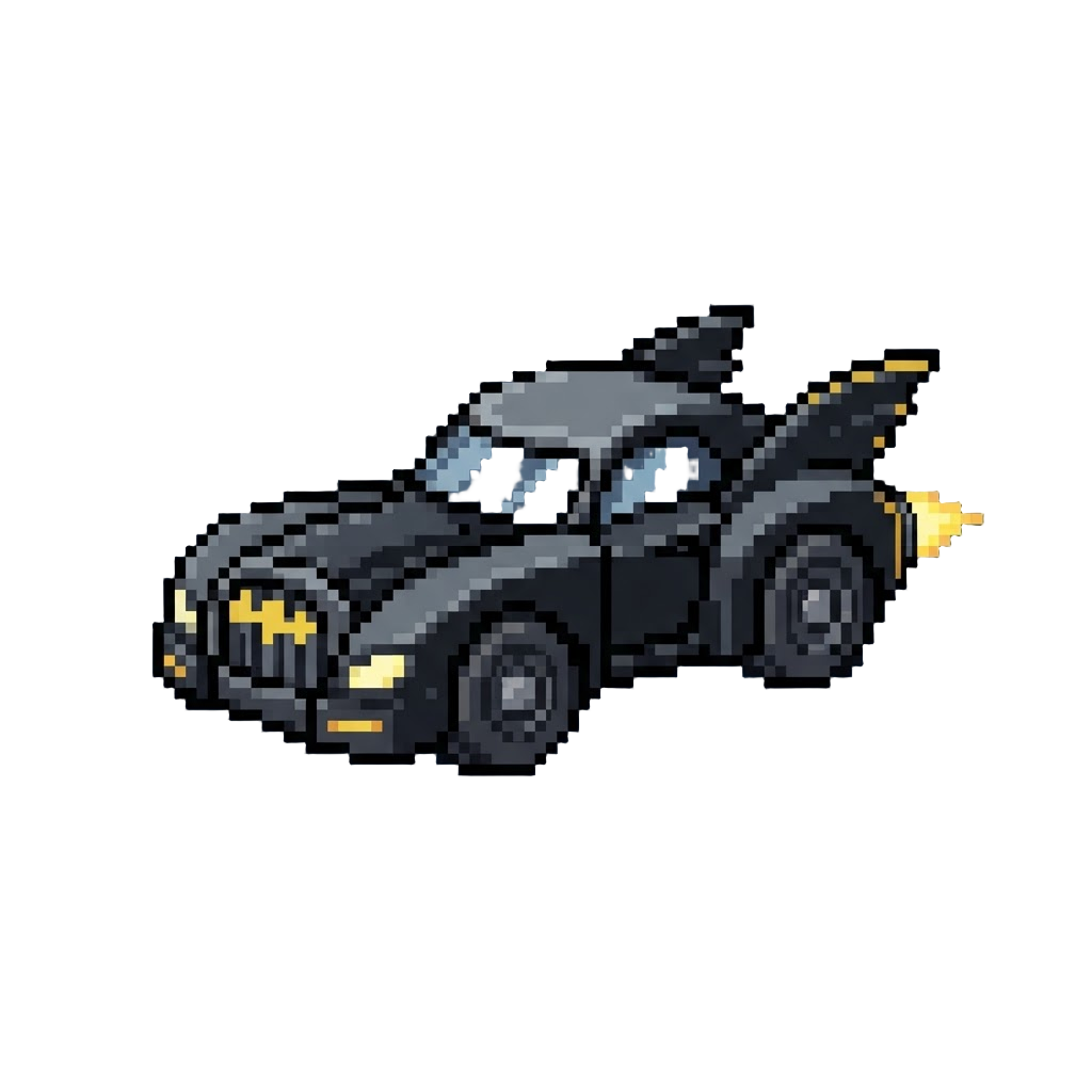 A Retro Pixel Batmobile