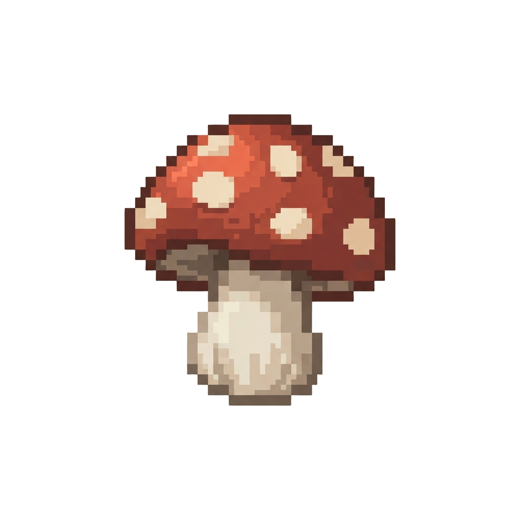 A Vintage Pixel Mushroom