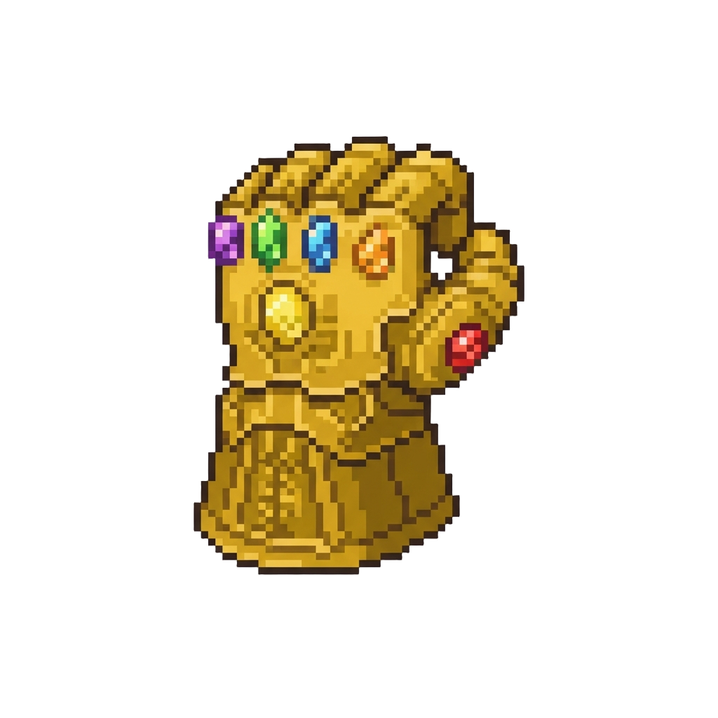 The Golden Infinity Gauntlet Equipped with All Six Gems