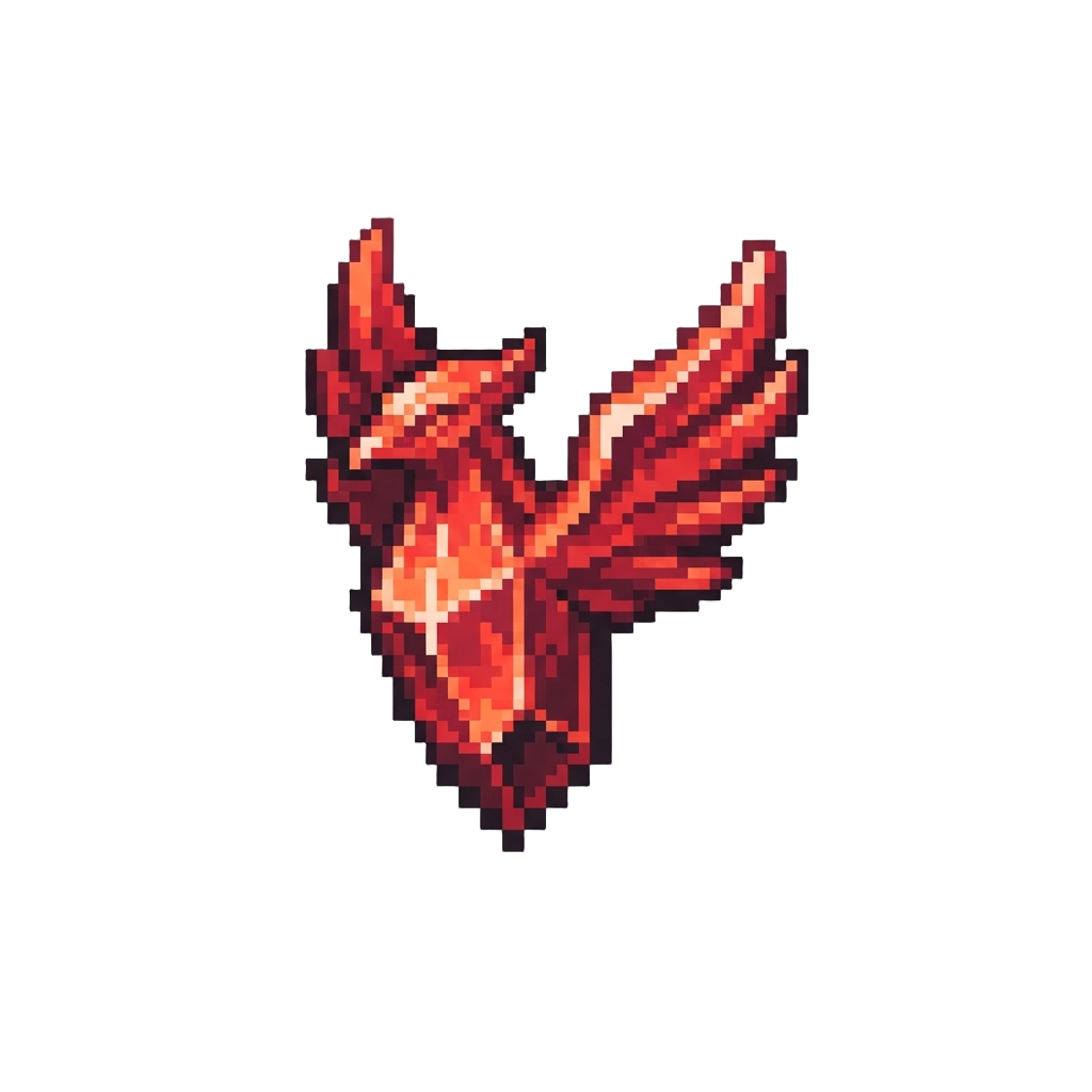 A Blazing Crimson Phoenix Crystal