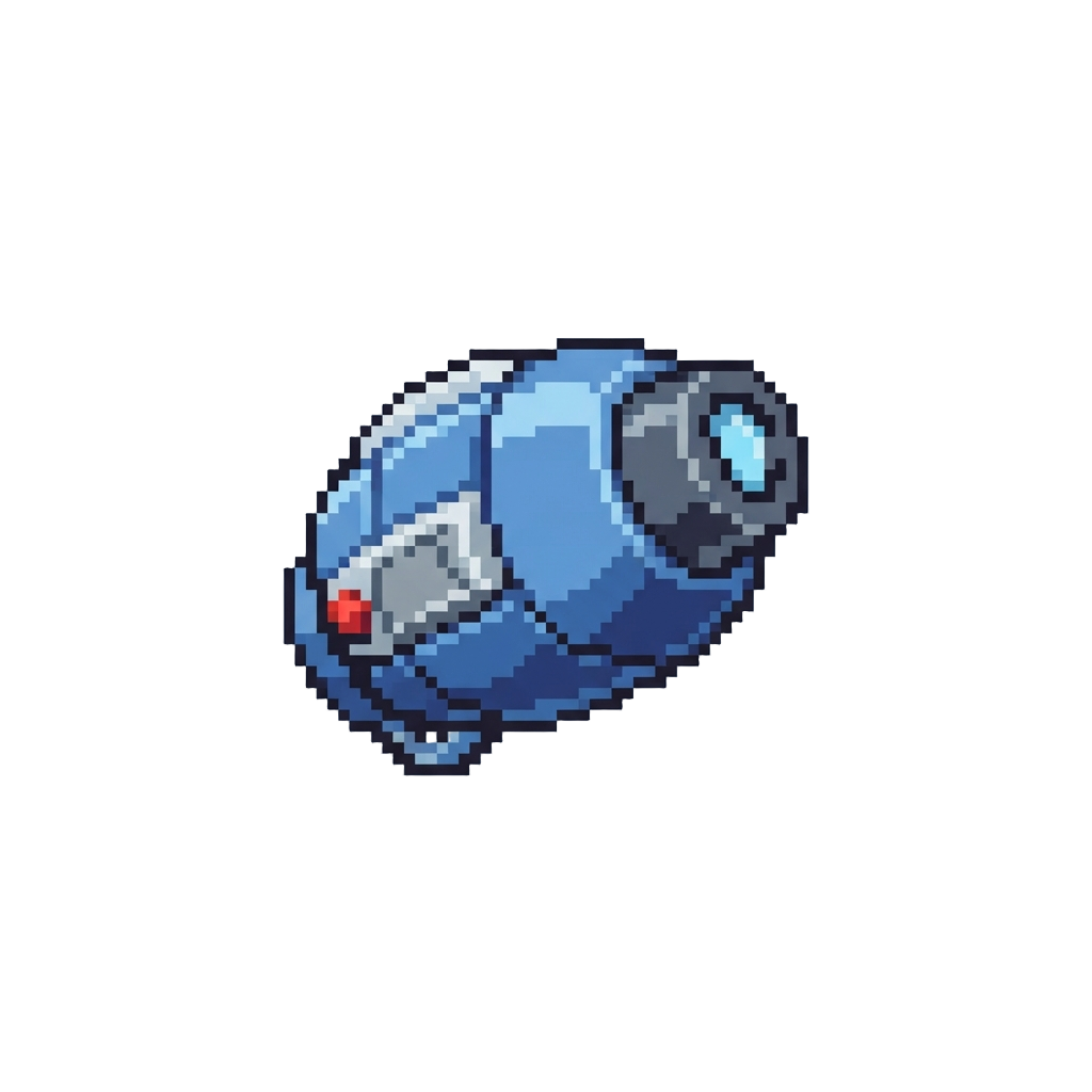 A Blue Pixelated Mega Buster Cannon