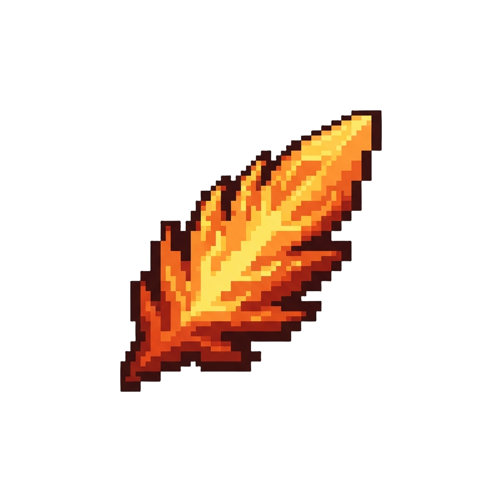 A Fiery Pixel Phoenix Shard