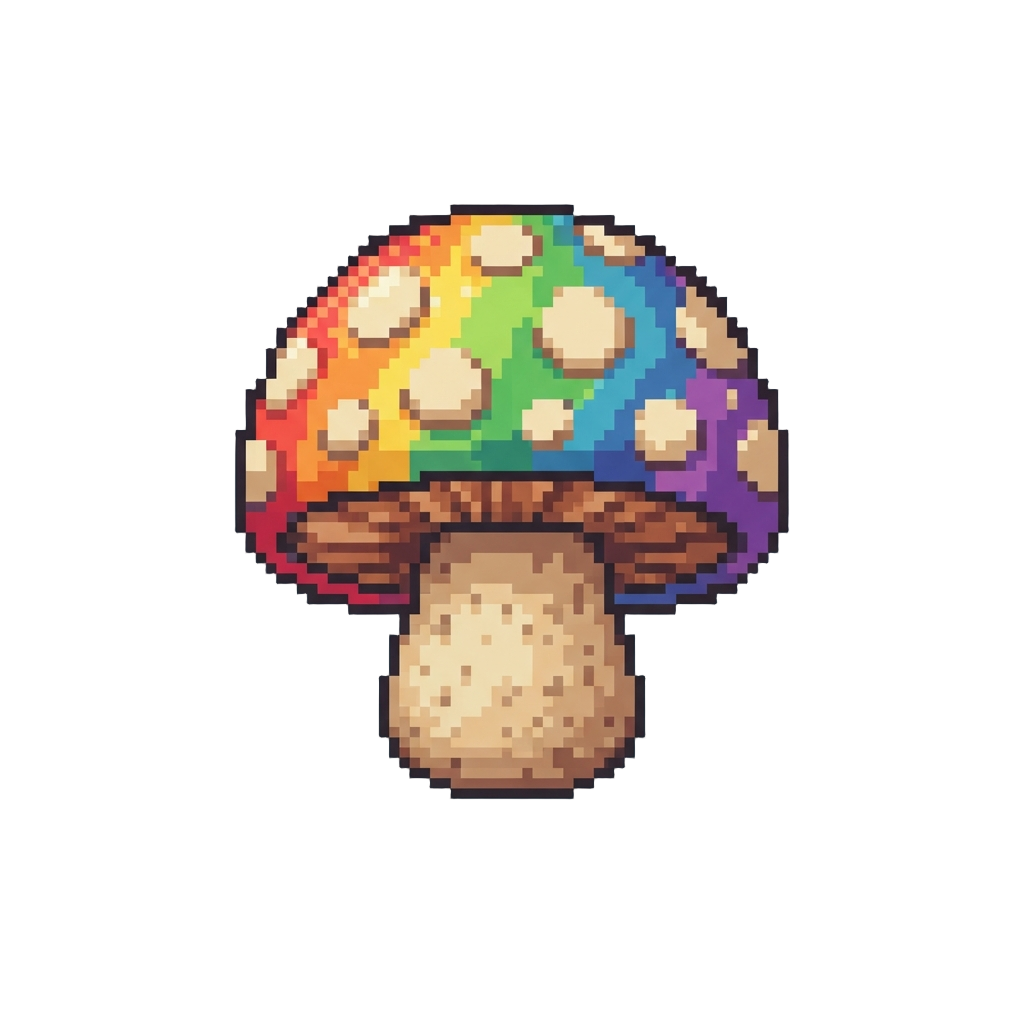 A Rainbow Super Mushroom