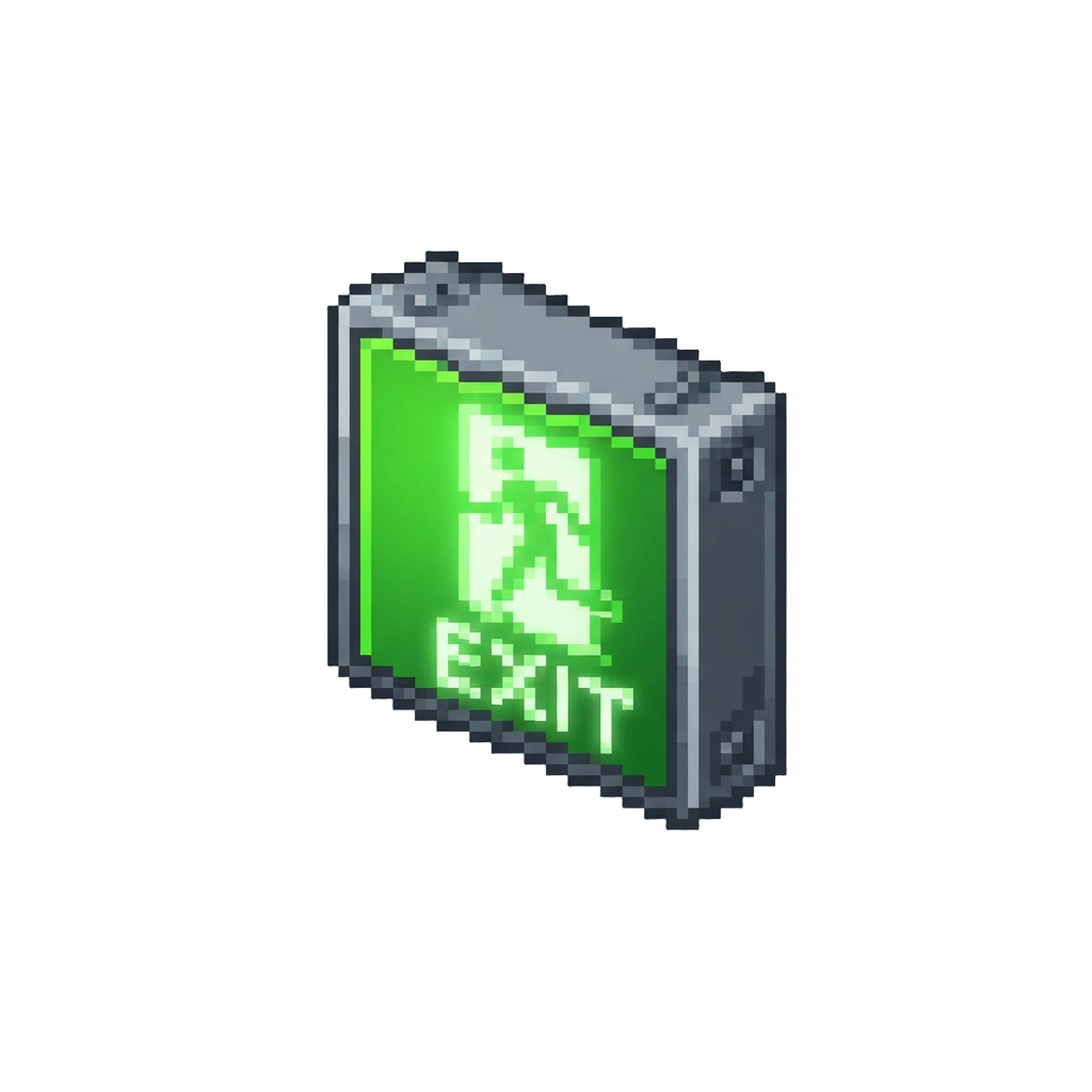 A Glowing Green Emergency Exit Light Banner