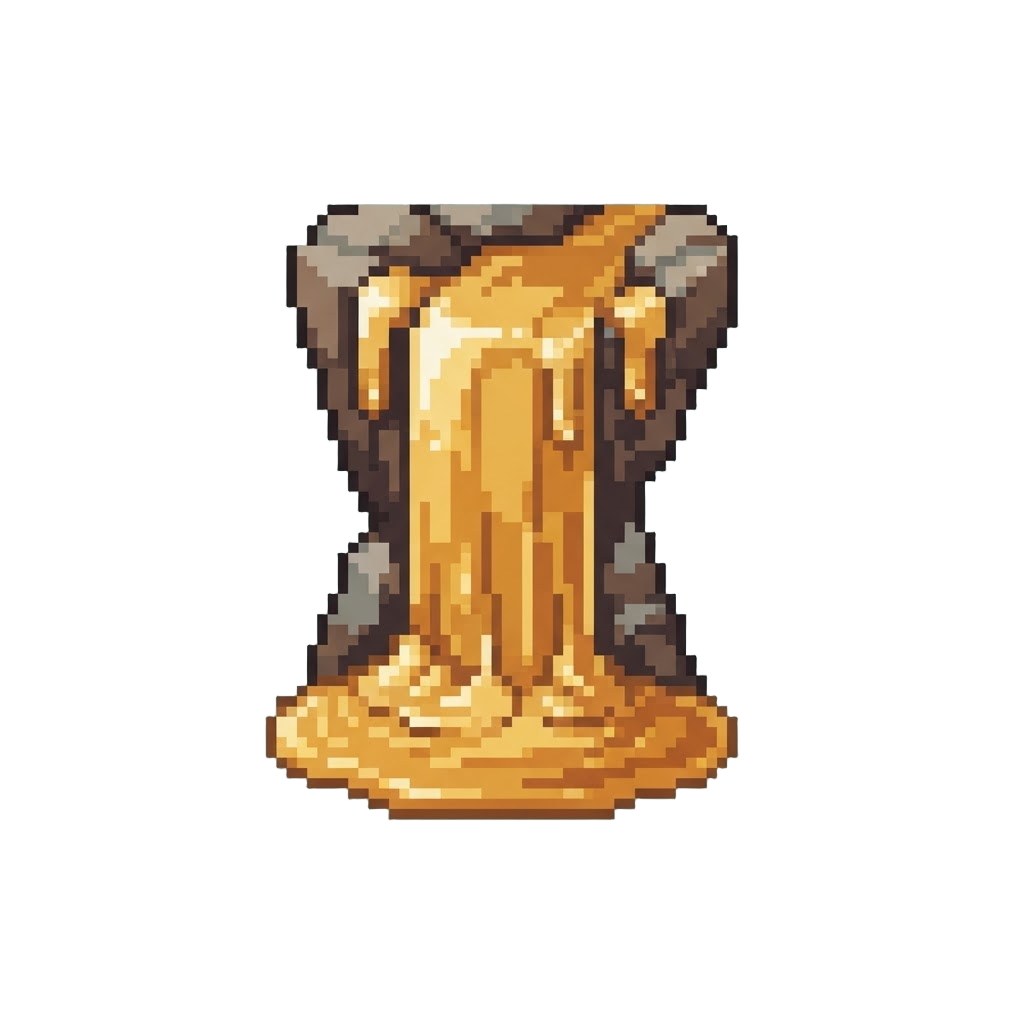 A Towering Golden Honey Waterfall