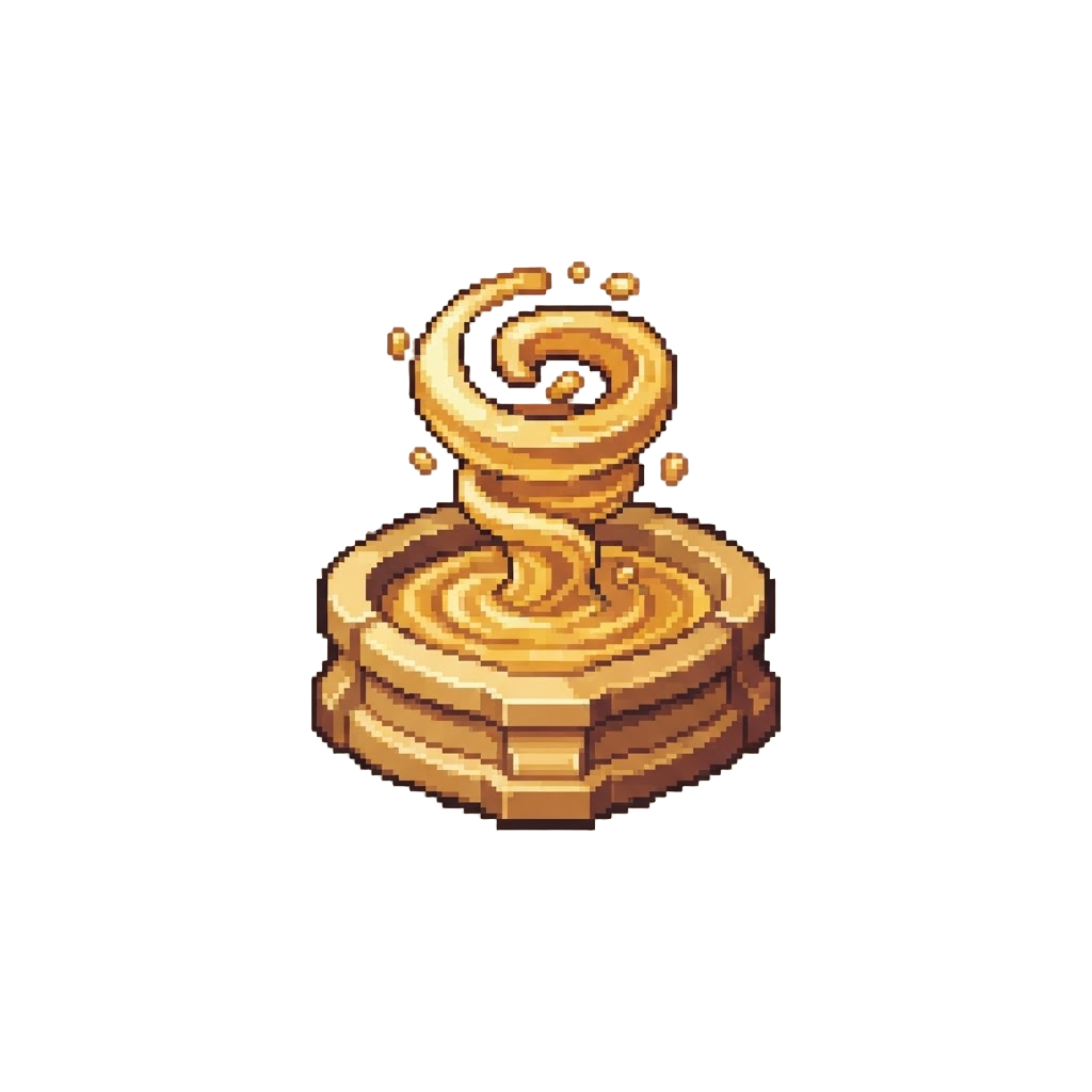 A Swirling Honey Whirlpool Fountain