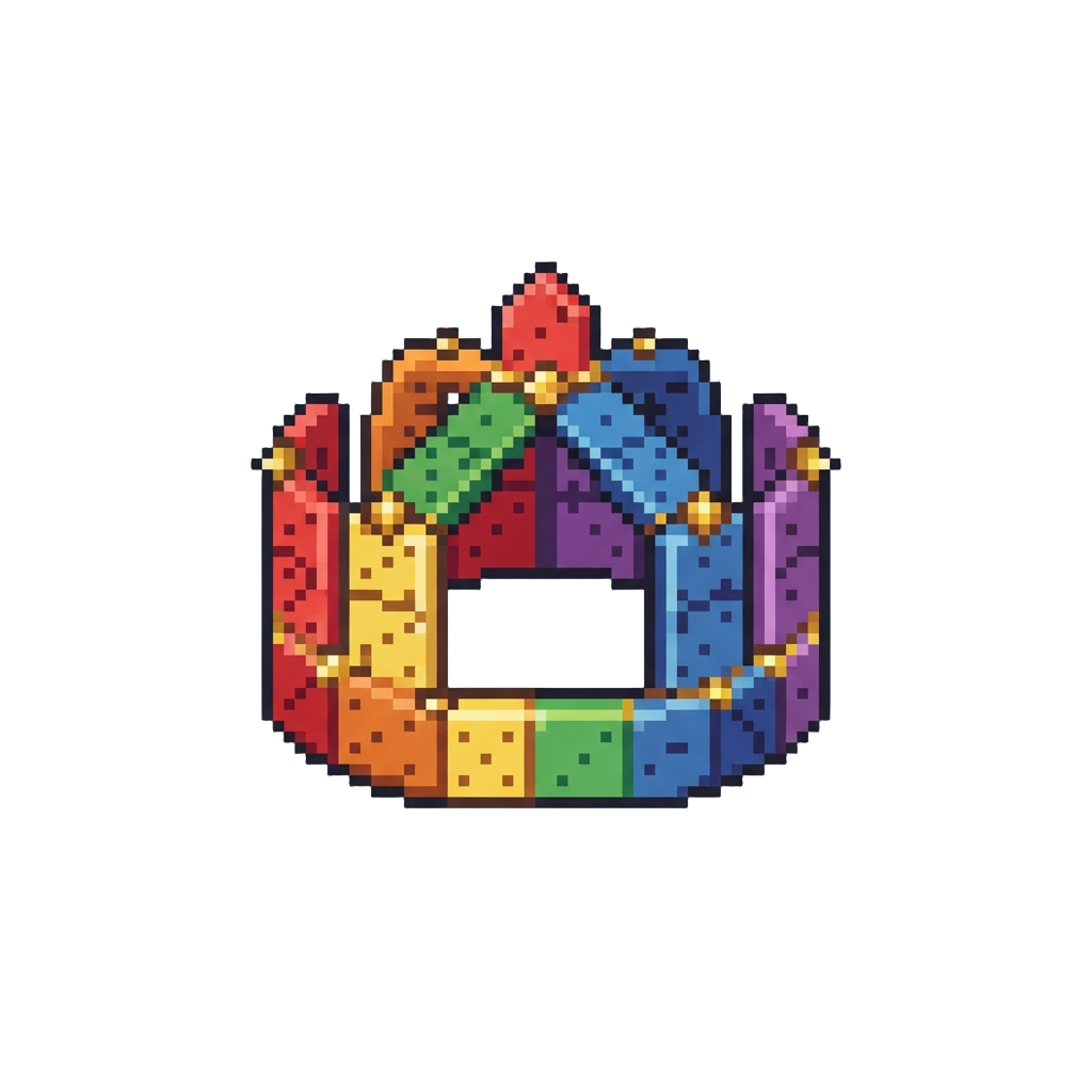 Giant Rainbow Domino Crown