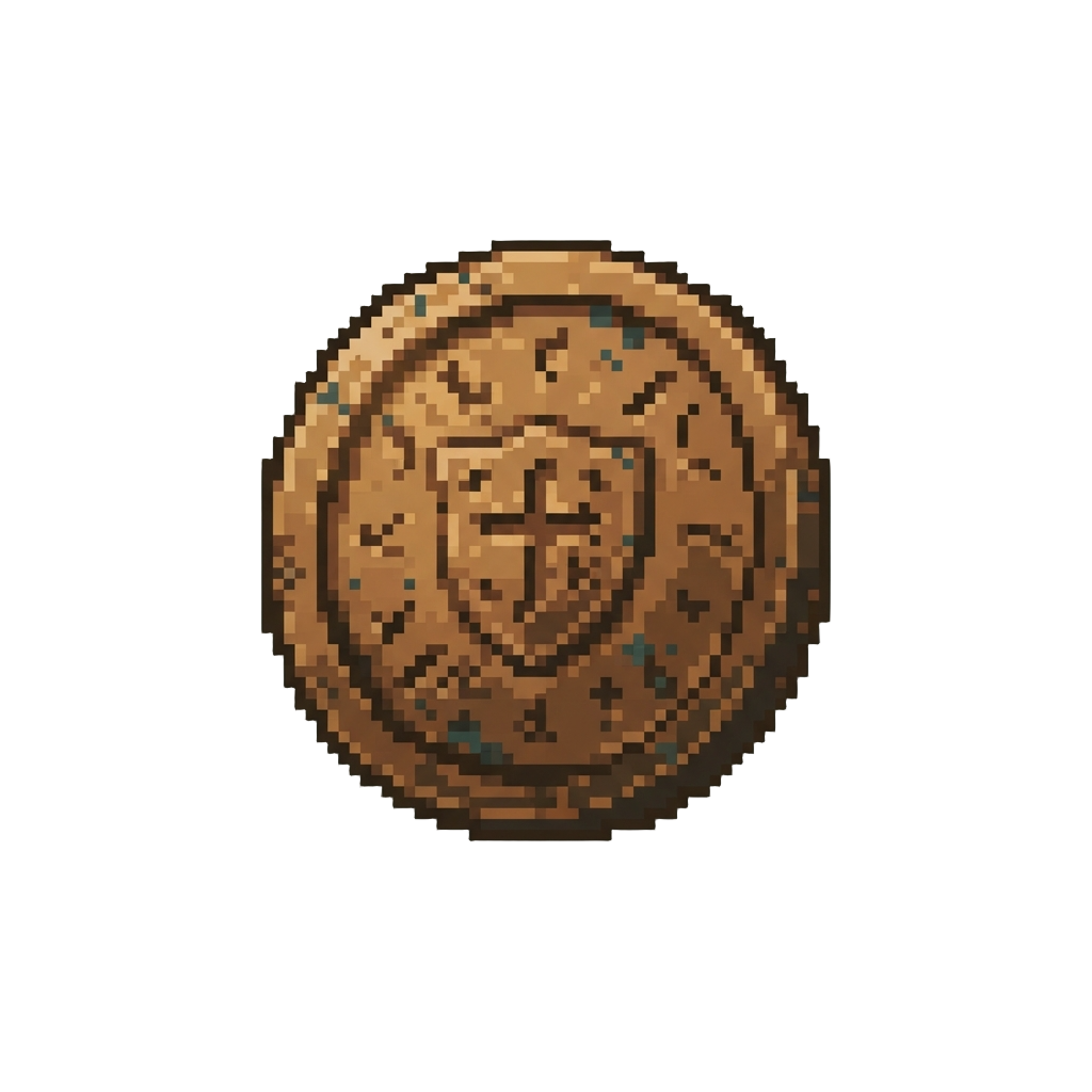 Rusty Old Bronze Coin