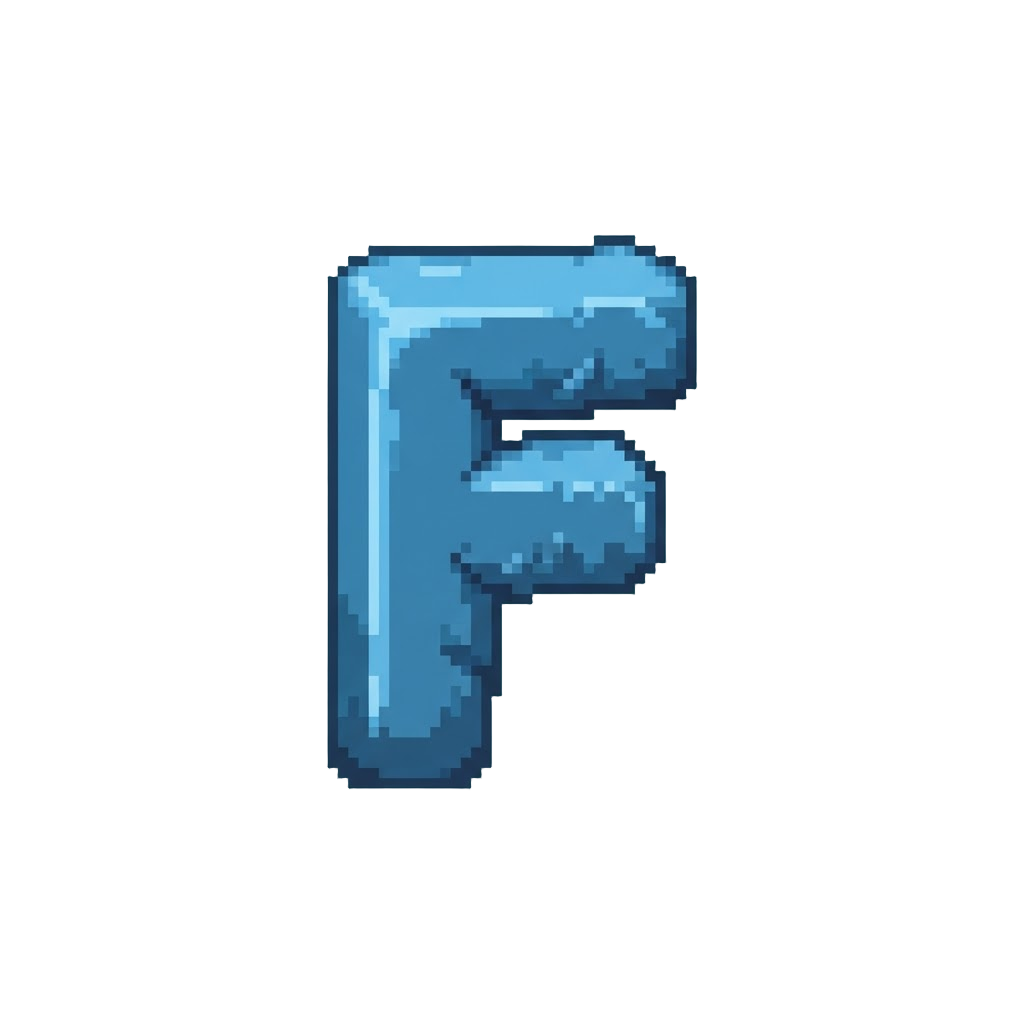 A Fluffy Blue Velvet 3d Letter F
