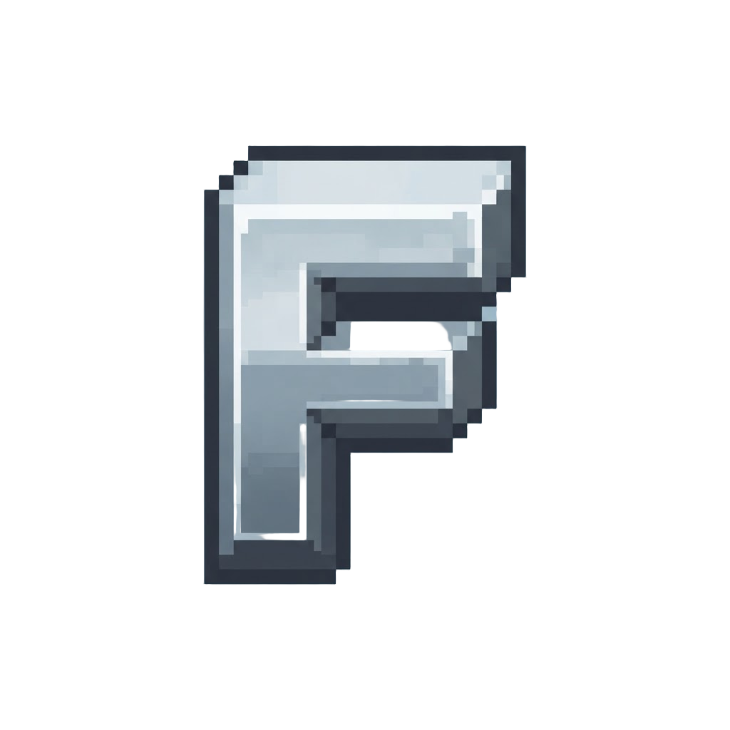 A Shiny Metallic Silver 3d Letter F