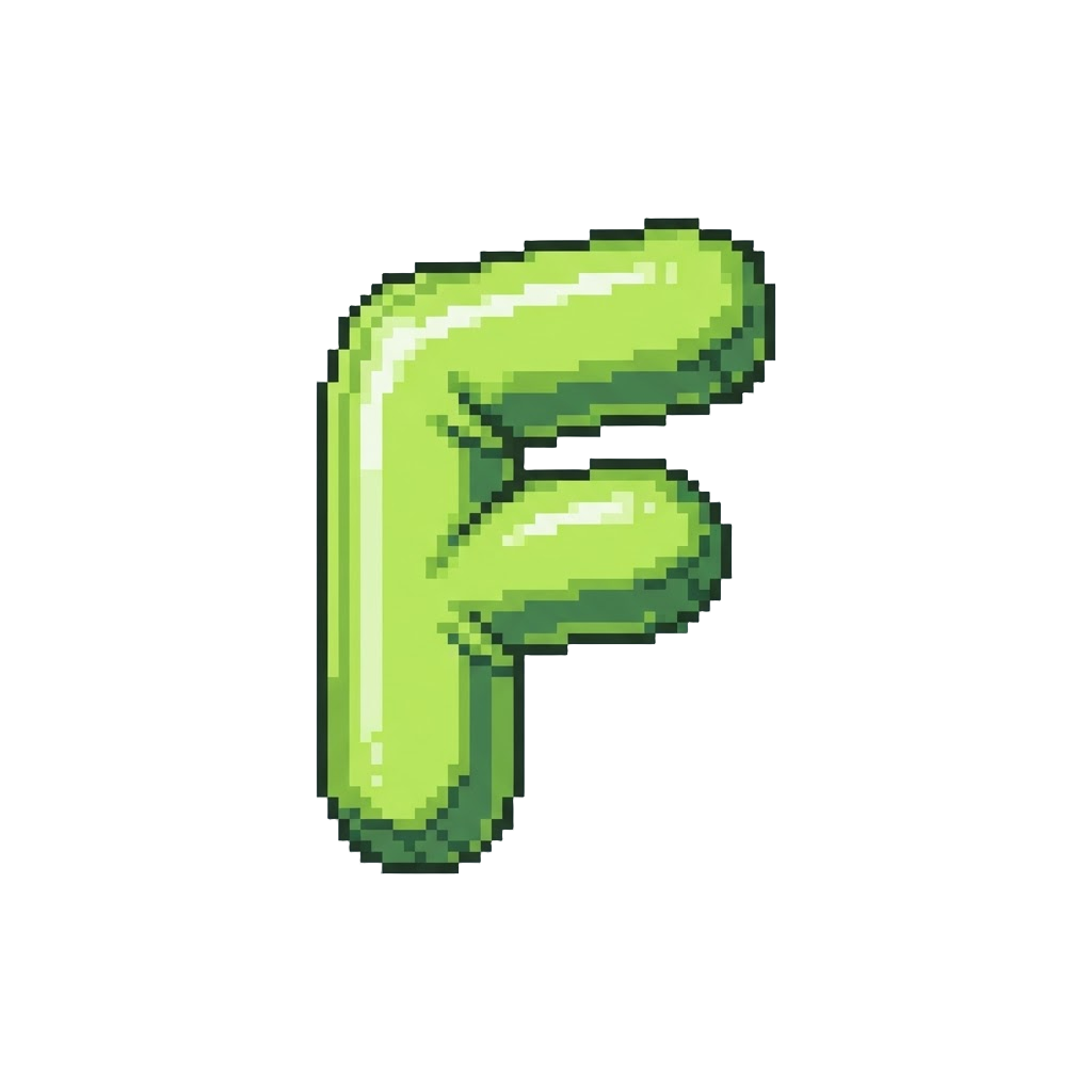 A Lime Green Inflatable 3d Letter F
