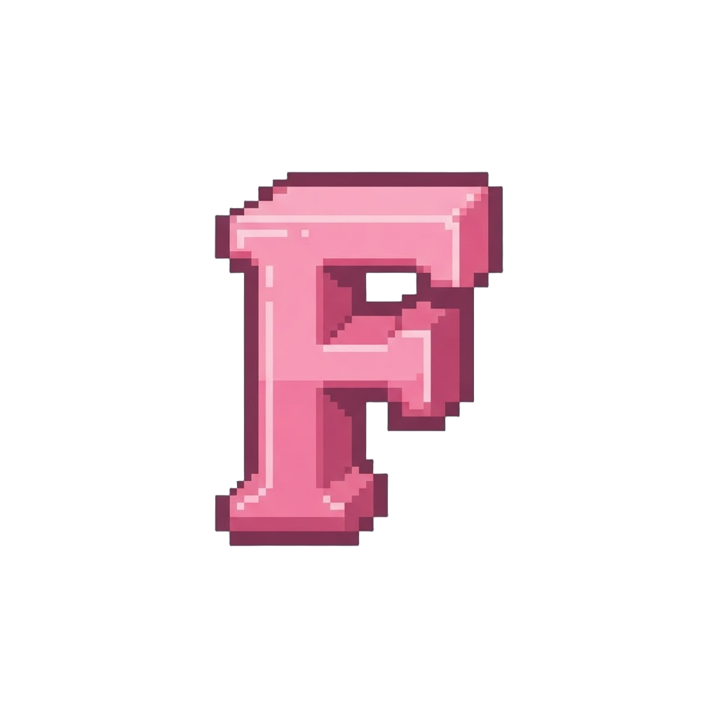 A Bubblegum Pink 3d Letter F