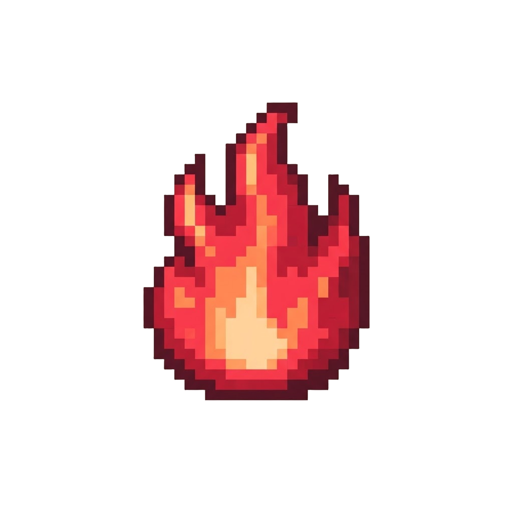 A Brilliant Crimson Energy Flame