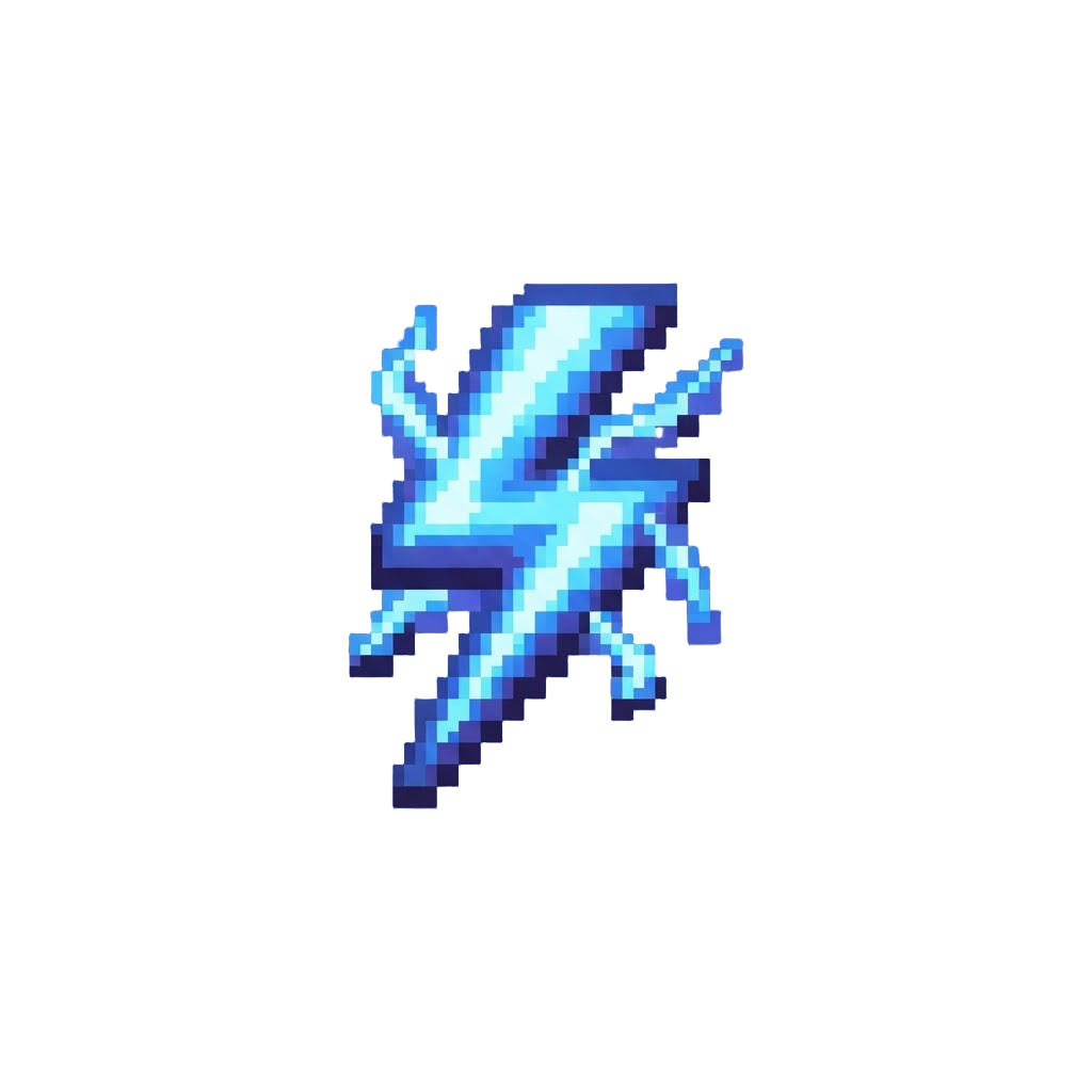 A Glowing Neon Blue Lightning Pulse